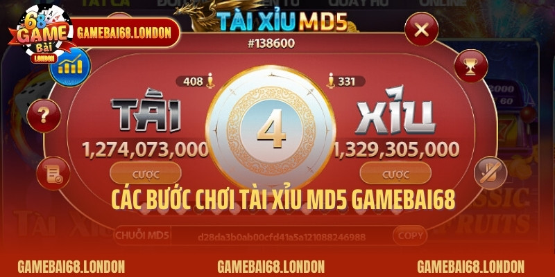 Các bước chơi tài xỉu MD5 gamebai68